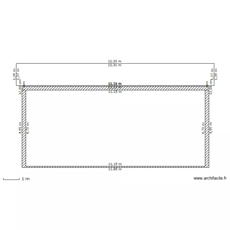 facade nord du projet. Plan de 