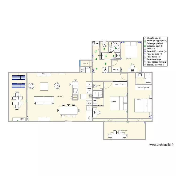 Santa Clara 2 face mer version famille WC V2. Plan de Santa Clara 2 face mer version famille WC V2. Plan de