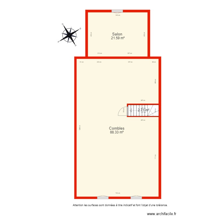 BI 5295 Combles côté. Plan de 0 pièce et 0 m2