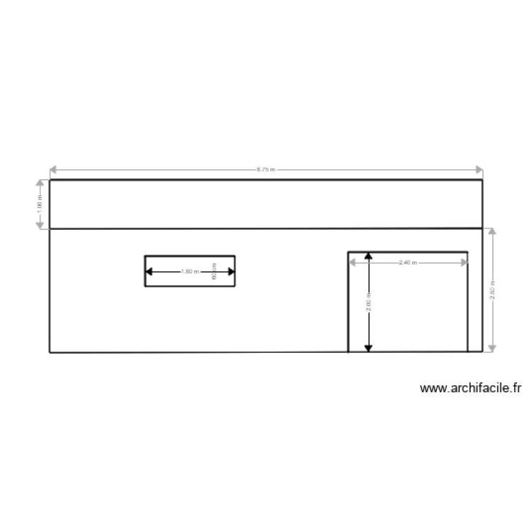 Vue de c&ocirc;t&eacute; abri jardin atelier familial. Plan de 