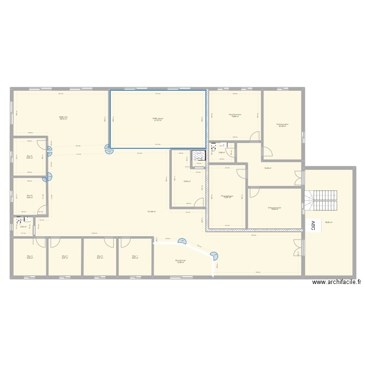 etage 1. Plan de 20 pièces et 419 m2