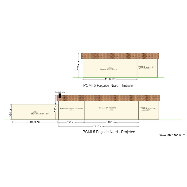 PCMI5 Façade Nord. Plan de 0 pièce et 0 m2