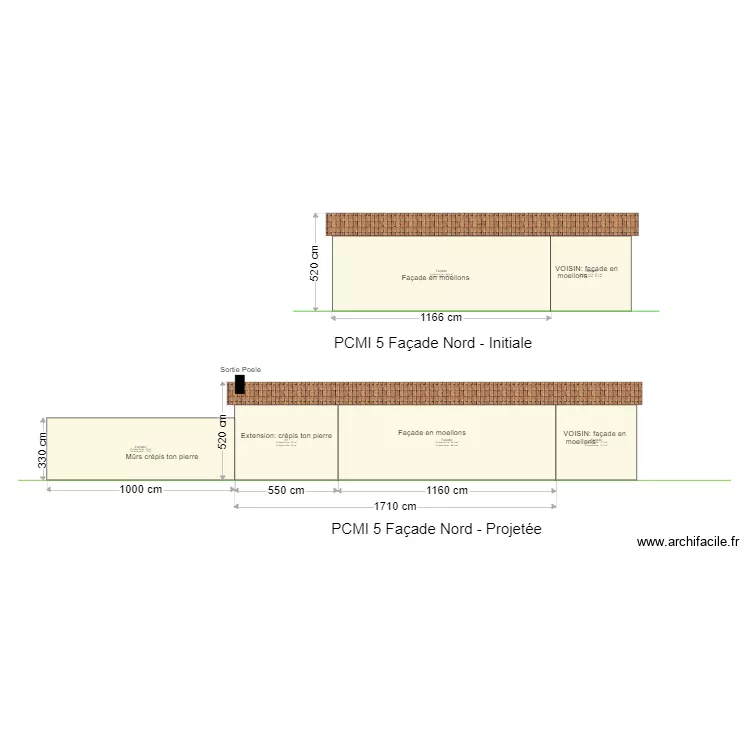 PCMI5 Fa&ccedil;ade Nord. Plan de 