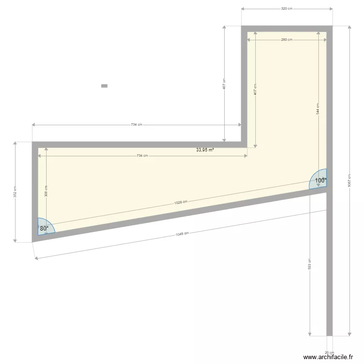 garage sur totalit&eacute; du pignon . Plan de 