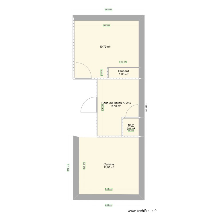 SERIE 1 : MODULE A bis. Plan de 5 pièces et 30 m2