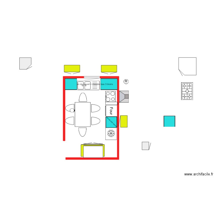 Cuisine SJDB P Lanselle v190929 table gauche. Plan de 0 pièce et 0 m2