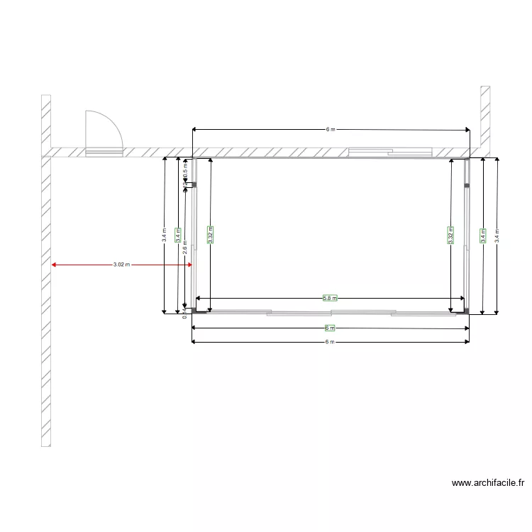 V&eacute;randa. Plan de 