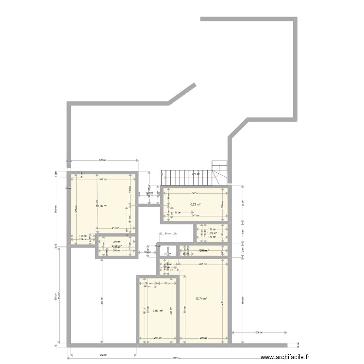 mon hfs. Plan de 7 pièces et 43 m2