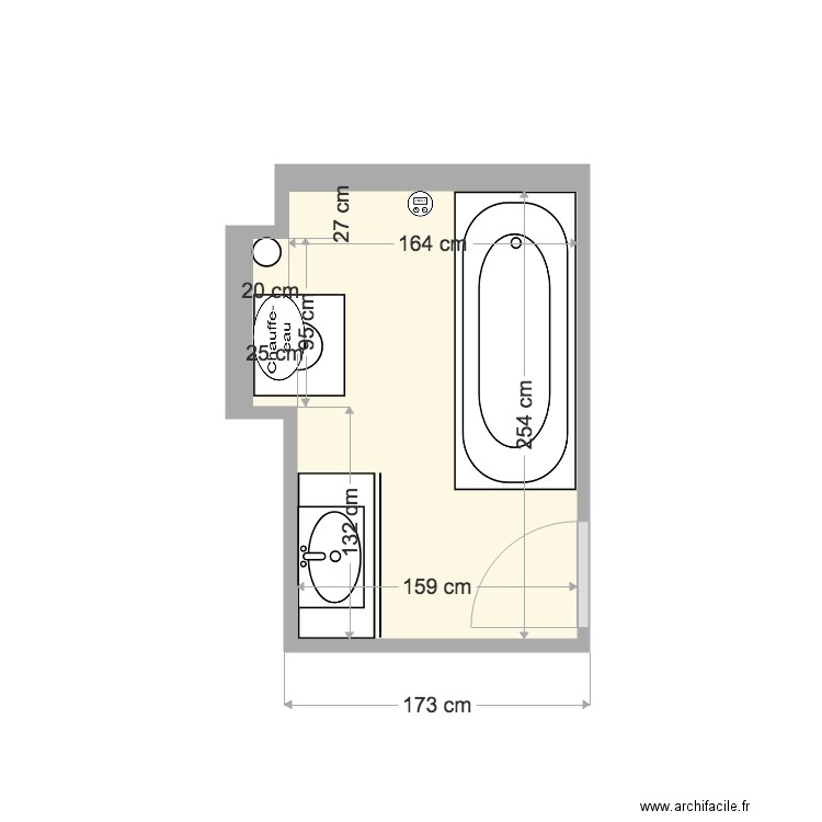 12 LEON JOUHAUX SDB ACTUELLE. Plan de 0 pièce et 0 m2