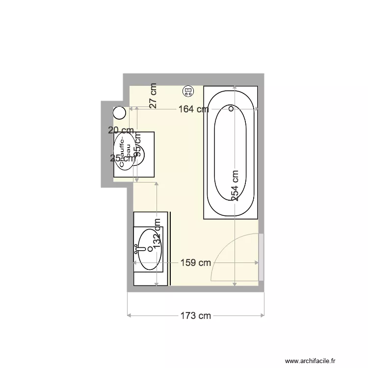 12 LEON JOUHAUX SDB ACTUELLE. Plan de 