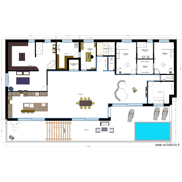 ROOFTOP 1.1 V1. Plan de 14 pièces et 338 m2