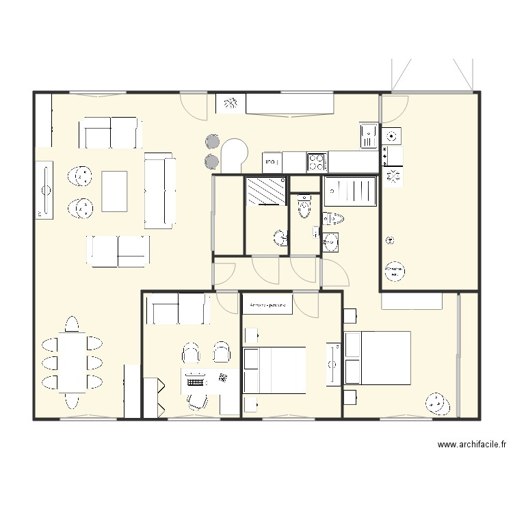 plan balizi avec meuble option 2. Plan de 0 pièce et 0 m2