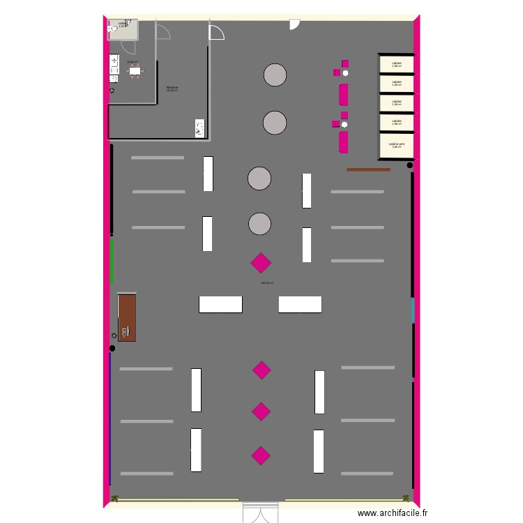 commerce grande taille . Plan de 9 pièces et 477 m2