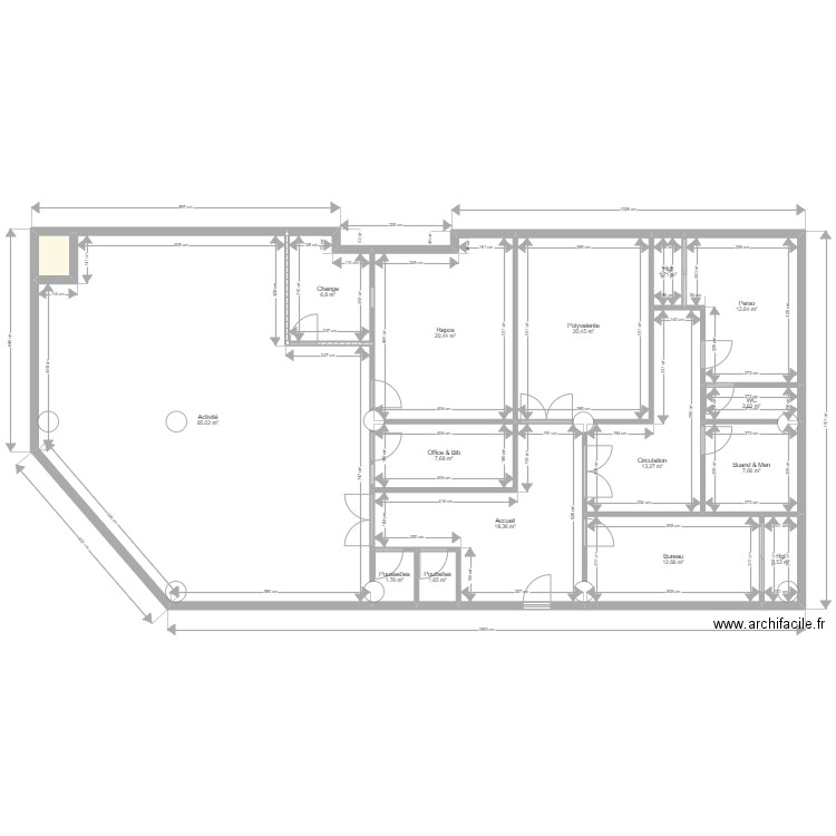 Fontenay Existant 1 JORDAN 14092022. Plan de 16 pièces et 217 m2