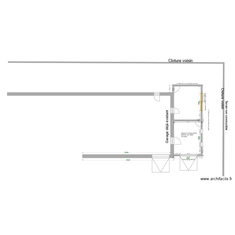 Extension avec ouverture. Plan de 0 pièce et 0 m2