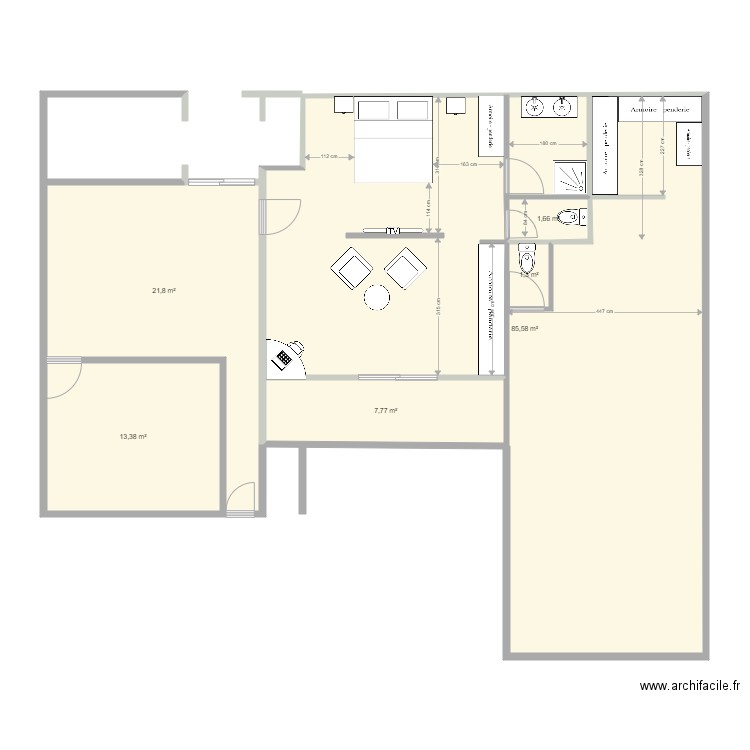Amenagement appt 6 v2. Plan de 0 pièce et 0 m2