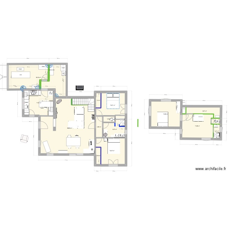 roquevaire. Plan de 15 pièces et 140 m2