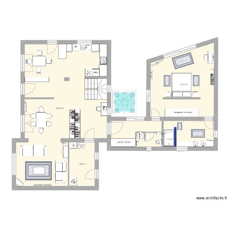 JONQUERETTES 2. Plan de 4 pièces et 120 m2