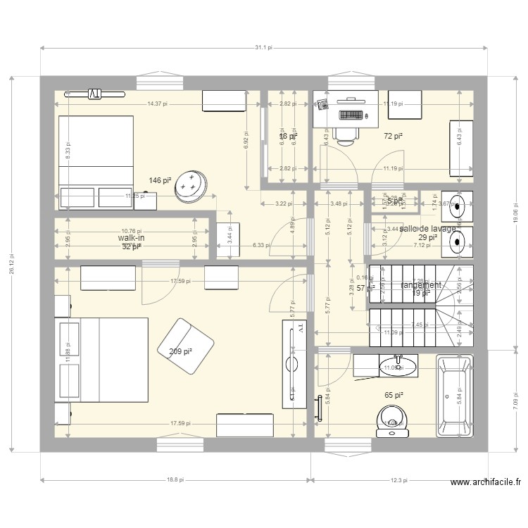 étage 1. Plan de 0 pièce et 0 m2