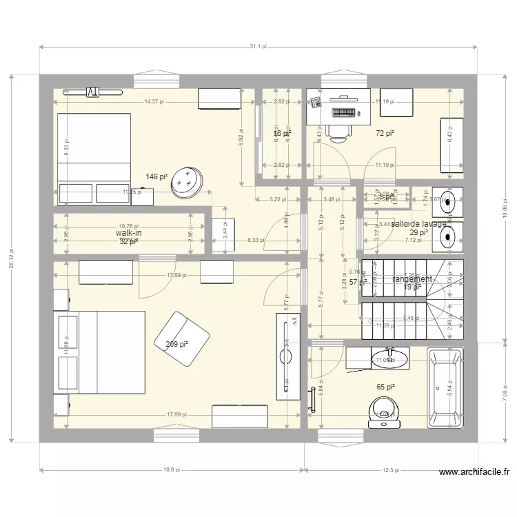 &eacute;tage 1. Plan de 
