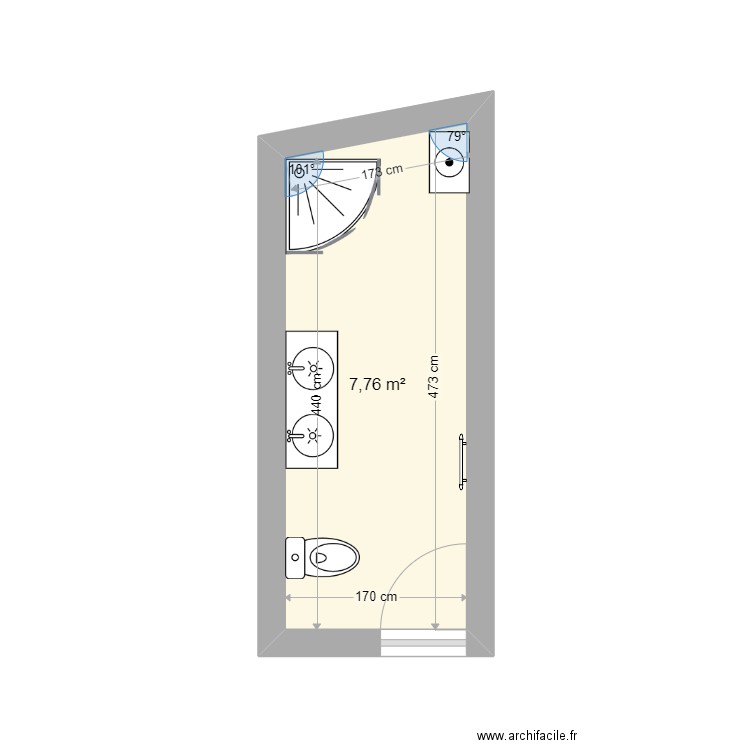 brunet existant. Plan de 0 pièce et 0 m2