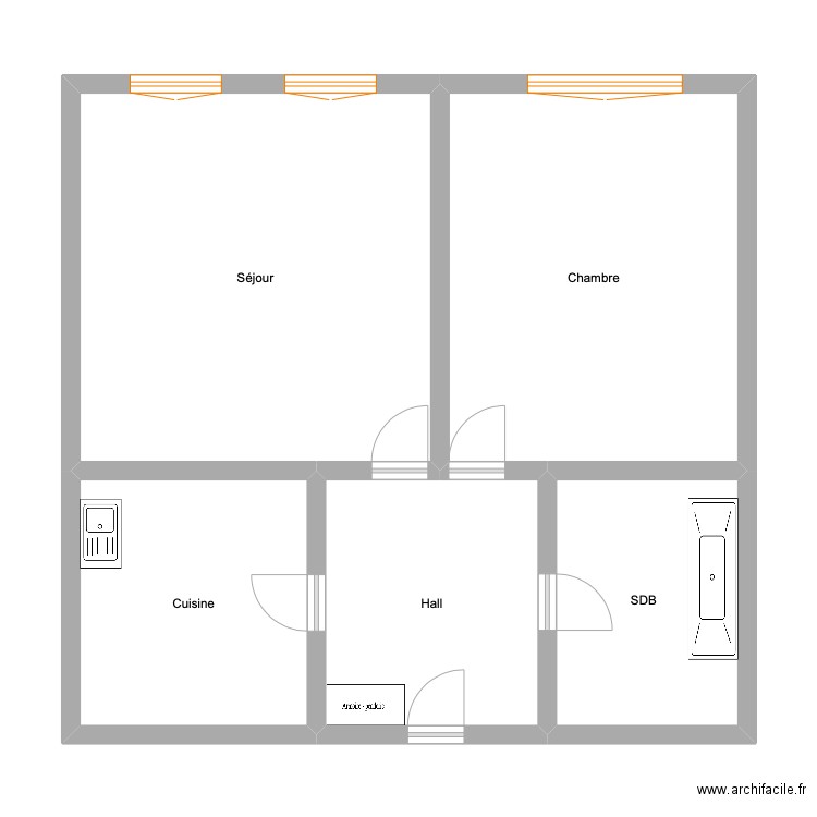 Deux-Communes 6. Plan de 5 pièces et 79 m2