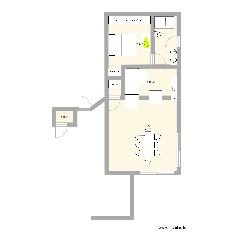 plan2. Plan de 4 pièces et 50 m2