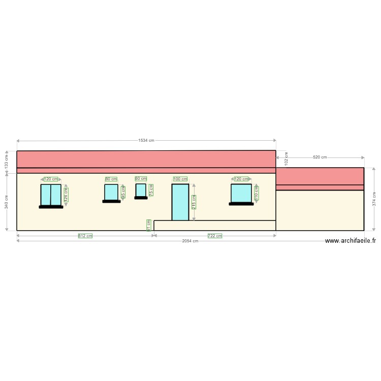 plan facade nord. Plan de 0 pièce et 0 m2