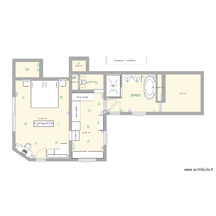 PLAN MAISON 1. Plan de 10 pièces et 56 m2