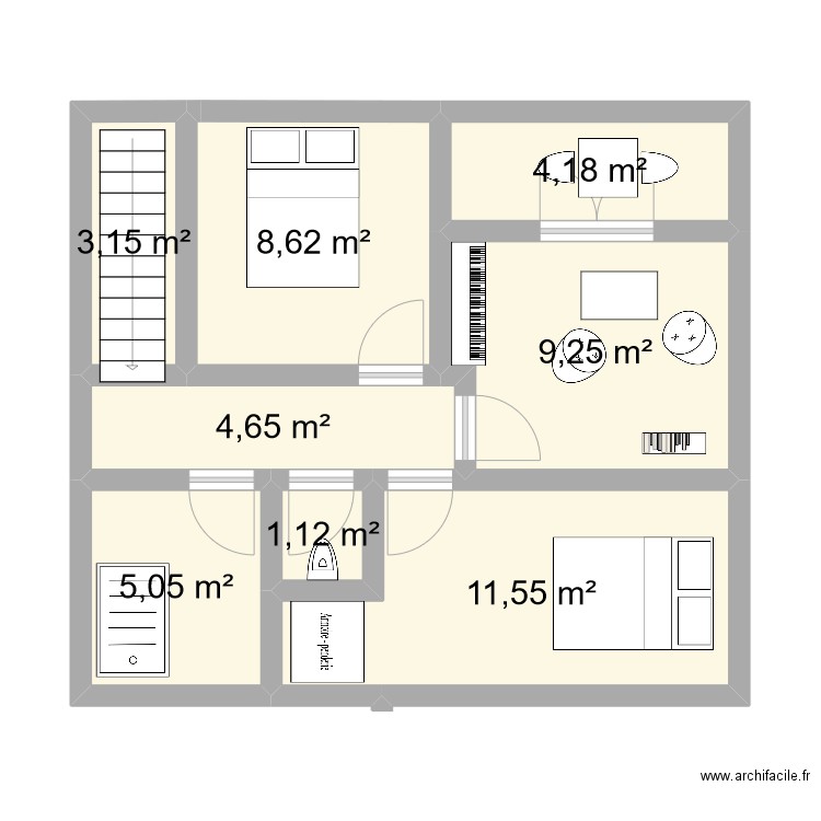 Plan de l'étage Changé. Plan de 0 pièce et 0 m2