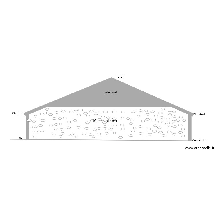 plan de facade Nord existant. Plan de 0 pièce et 0 m2