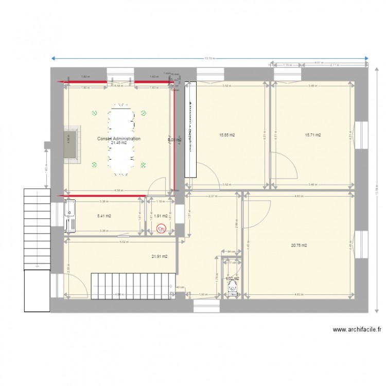 Plan Foyer Pougna 1er Etage Futur. Plan de 0 pièce et 0 m2