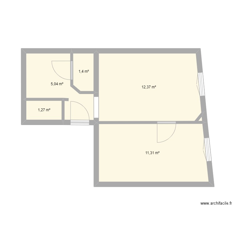 LOFT 1. Plan de 5 pièces et 31 m2