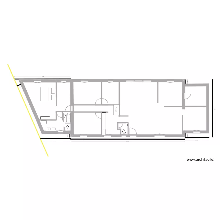 agrandissement maison. Plan de 