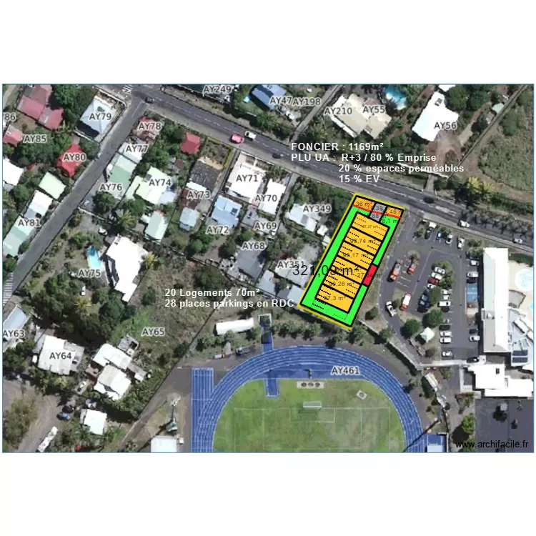 AY 350 Etang Sal&eacute;. Plan de 