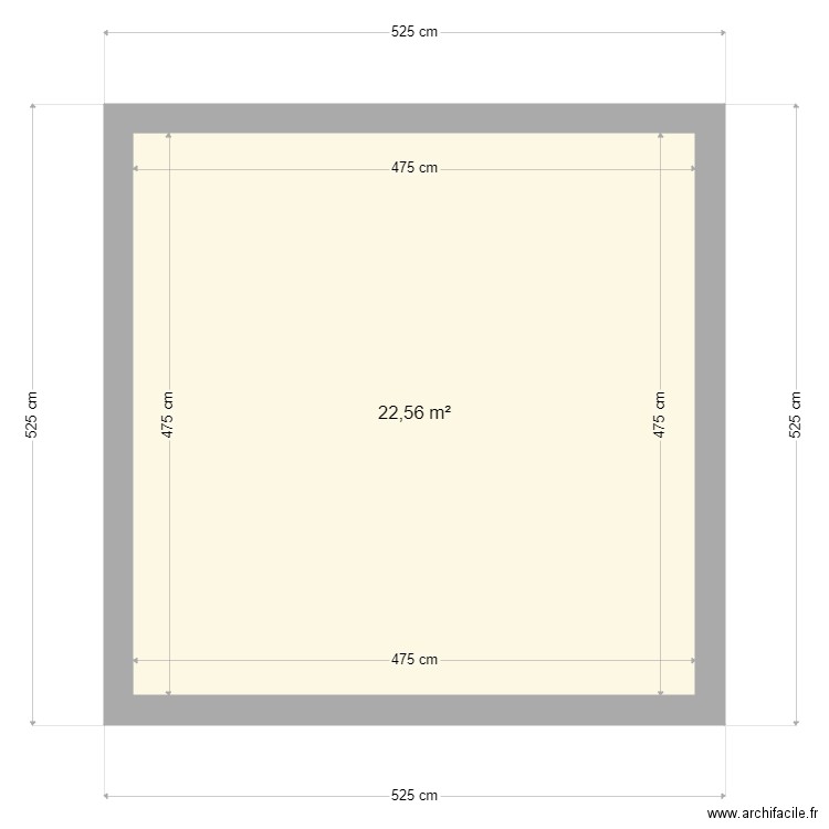 SdB. Plan de 1 pièce et 23 m2