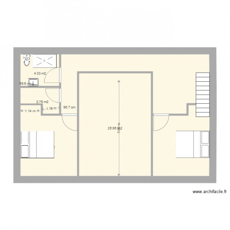 étage 1 projet 2. Plan de 0 pièce et 0 m2