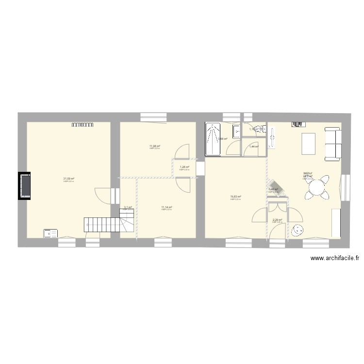 MAISON ASSE studio. Plan de 12 pièces et 108 m2