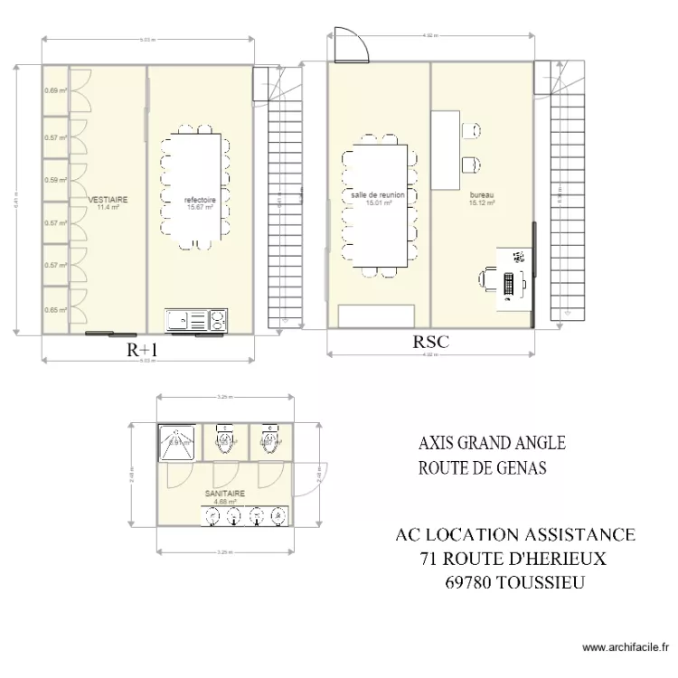 axis route de genas. Plan de 