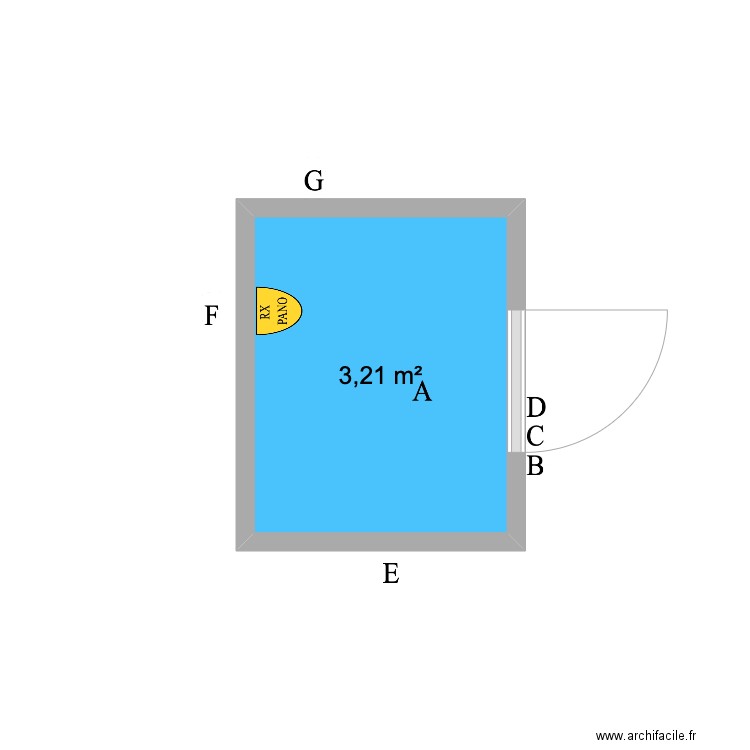 pano DEBARGE LAVENTIE. Plan de 1 pièce et 3 m2