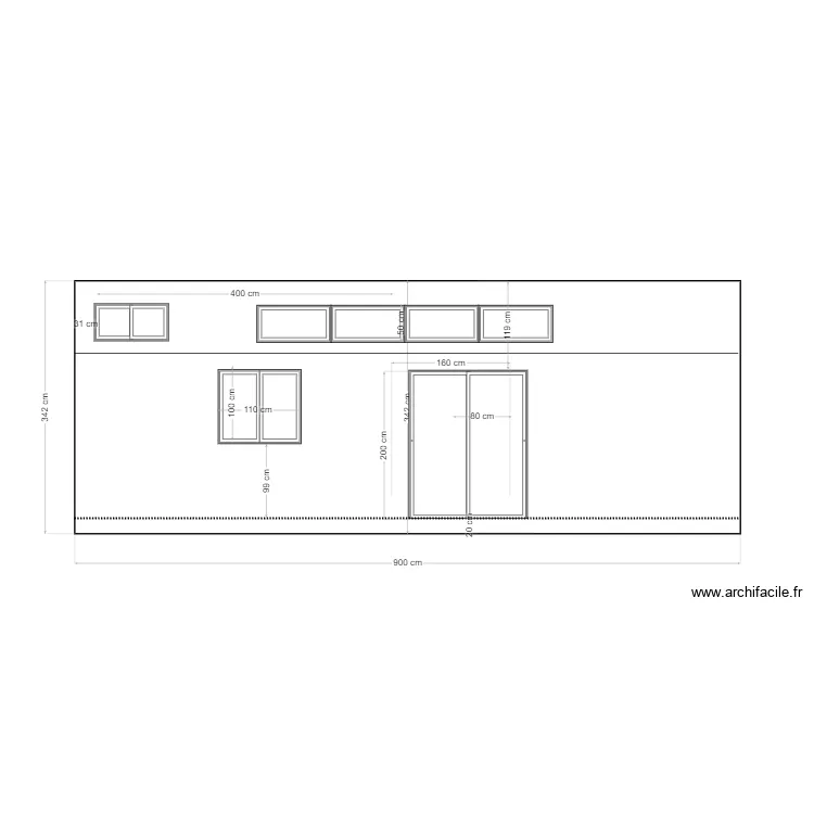 Facade principale. Plan de Facade principale. Plan de