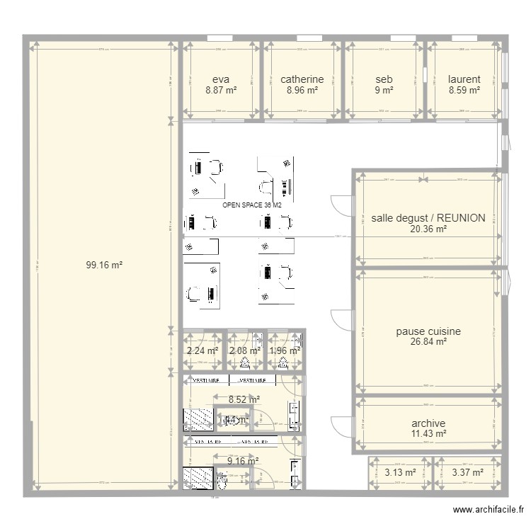 plan salle boeuf v2. Plan de 0 pièce et 0 m2