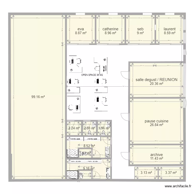 plan salle boeuf v2. Plan de 