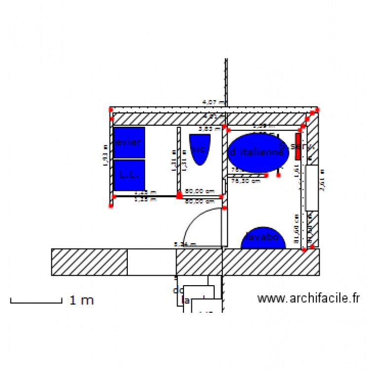 plan BIS 3G salle eau wc lingerie. Plan de 0 pièce et 0 m2