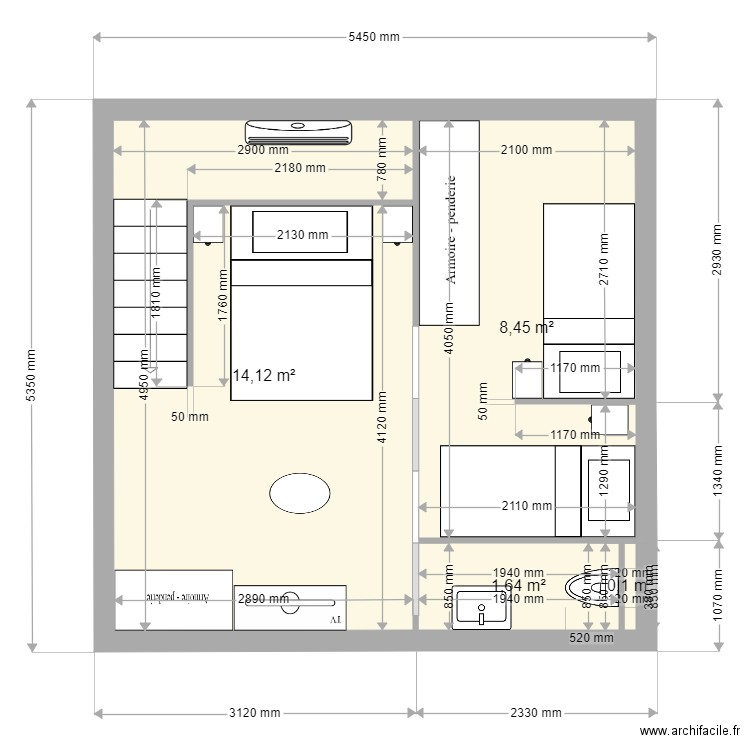 Leucate Etage modif 2. Plan de 0 pièce et 0 m2