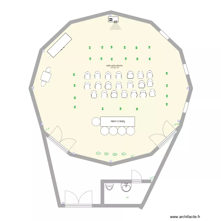 salle polyvalente. Plan de 