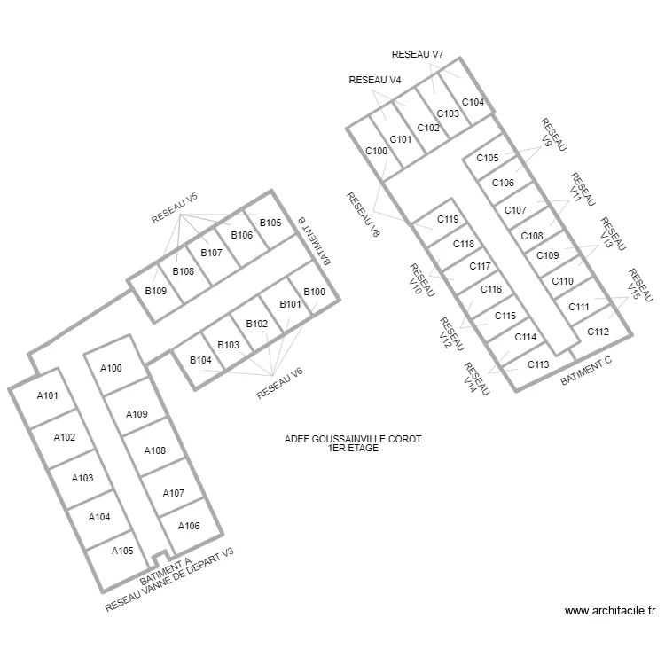 ADEF COROT GOUSSAINVILLE 1ER ETAGE. Plan de ADEF COROT GOUSSAINVILLE 1ER ETAGE. Plan de
