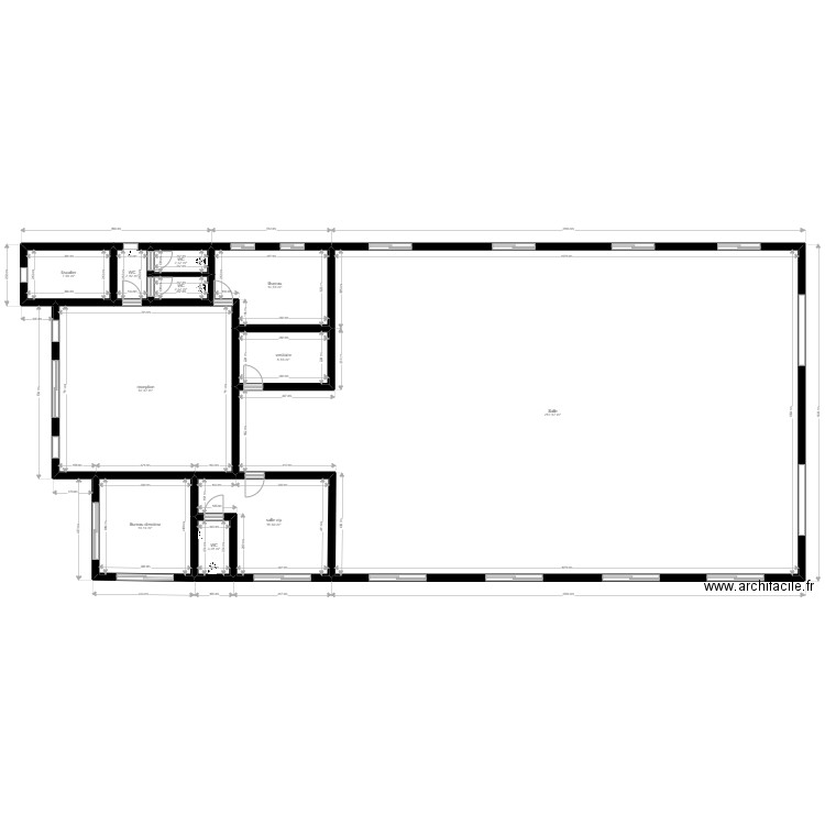 plan building principal RDC. Plan de 11 pièces et 417 m2