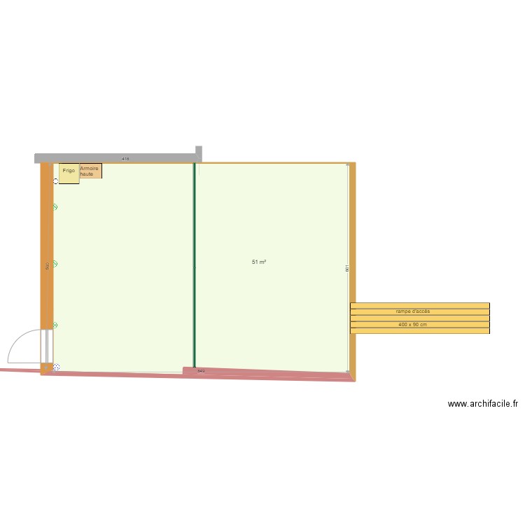  terrasse Brise vent 01. Plan de 1 pièce et 51 m2