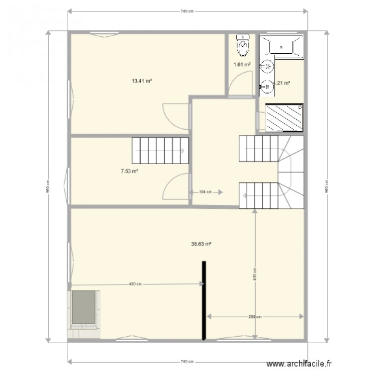 Perreux av Existant V1. Plan de 0 pièce et 0 m2